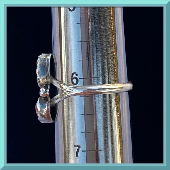 OLD Unsigned Navajo Turquoise Coral Sterling Silver Ring - Picture 6 of 8